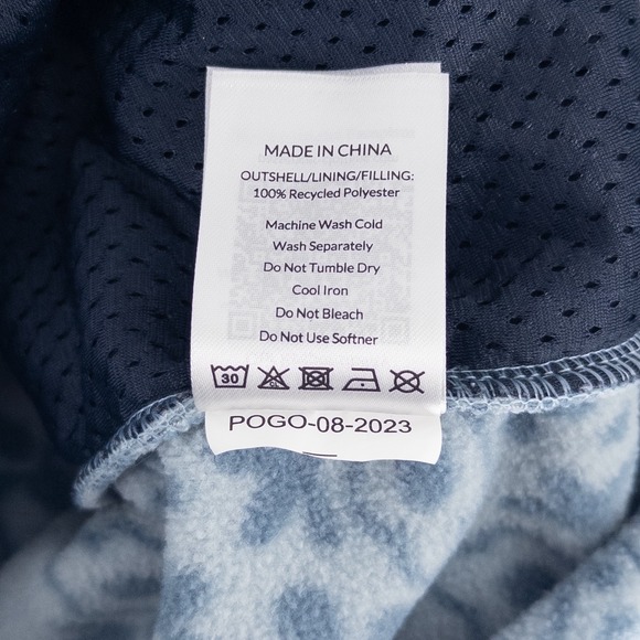 Passenger Women's XXL Juana Recycled Polar Hooded Fleece Jacket Blue Tile Print - Picture 10 of 11